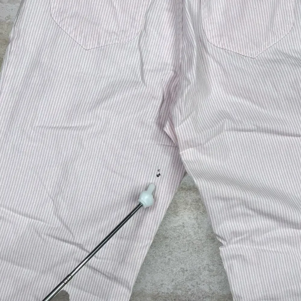 Vintage 90s Lee MR Casual Pants Womens 9 Baggy Taper Fit Pink White - Picture 5 of 5